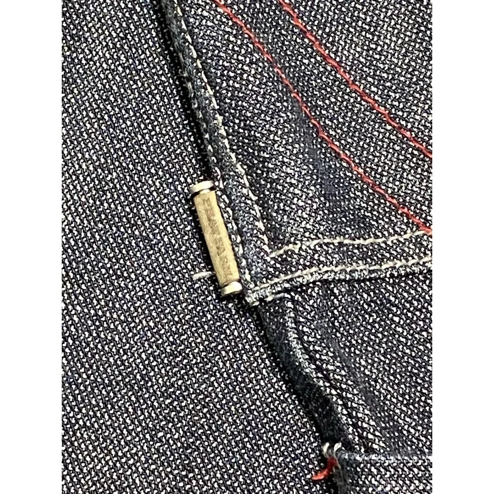 Phat Farm Baggy Carpenter Jeans Indigo Red Contrast Stitch Y2K Streetwear‎ 38x31